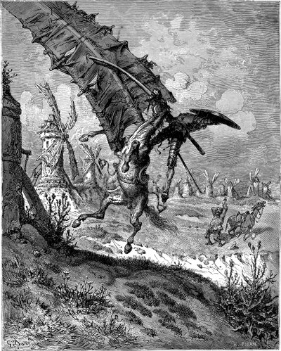 Abenteuer mit den Windmühlen von Gustave Dore